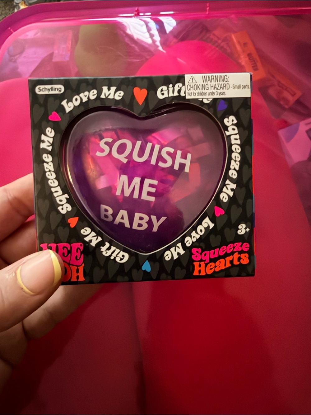 Needoh Schylling Squish Me Baby Heart Stress Ball - Purple